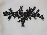 A piece of blue or black or white or ivory Bridal floral lace applique / dress lace motif is for sale