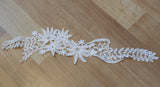 Bridal wedding ivory floral lace applique / cotton lace motif is for sale. Sold By piece