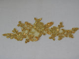 gold sequined floral lace applique bridal wedding sequined lace motif sold by per piece