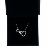 Craftuneed women 925 sterling silver infinity heart zircon stone necklace women heart pendant necklace gift