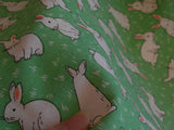 Rabbit or flower thick cotton Linen fabric Idea for home DIY Sold by per0.5meter