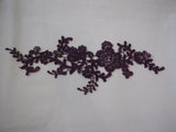 Dark purple or light purple floral lace applique decorative sewing lace motif