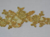 gold sequined floral lace applique bridal wedding sequined lace motif sold by per piece