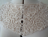 A piece of dark ivory cotton floral lace collar applique ivory collar sewing lace motif is for sale.