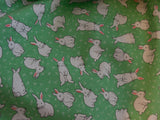 Rabbit or flower thick cotton Linen fabric Idea for home DIY Sold by per0.5meter