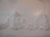 Ivory eyelash style floral lace trim Bridal Wedding gown lace trim. by Per Yard