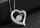 Craftuneed women 925 sterling silver necklace women zircon heart pendant necklace gift