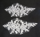 Bridal wedding ivory or white lace applique / shoes lace motif for sale By piece