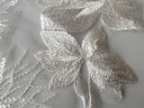 Craftuneed ivory bridal bolero tulle lace applique sew on sequins lace motif for wedding dress