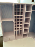 Craftuneed handmade 1:6 scale dollhouse miniature corner L shape wardrobe storage full mirror for doll furniture props