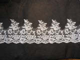 ivory floral tulle lace trim / dress hemming ivory floral lace trim 8-16cm width .Per Yard