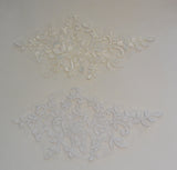 Bridal wedding ivory or white lace applique / shoes lace motif for sale By piece