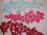 Dress making floral lace applique sewing lace motif is for sale.Various colours