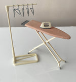 Craftuneed 1:6 miniature dollhouse iron & ironing board clothes stand hangers set for barbie doll
