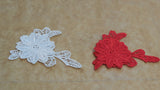 Small red or off white double layer flower lace patch sew on floral lace applique motif