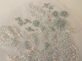 Craftuneed Luxury beaded floral lace applique sew on dancing costume beads sequins tulle lace motif patch