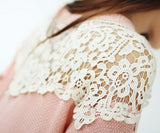 A piece of dark ivory cotton floral lace collar applique ivory collar sewing lace motif is for sale.