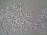 ivory bridal lace applique ivory floral tulle lace motif is for sale.