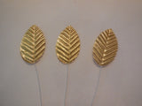 5 pieces Gold Fabric rose leaves millinery hat diy leaves hair accessory leaves