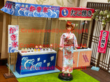 Handmade 1:6 miniature dollhouse Japanese food stall stand market Yatai street shop furniture for Barbie doll