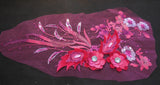 Luxury Large piece of Pink & Rose pink sequins beaded floral lace Applique / beaded lace motif is for sale.  sold by per piece