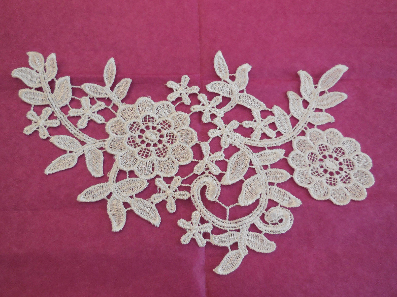 A floral cotton lace applique dress sewing lace motif is for sale. v craftuneed