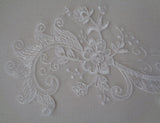 ivory bridal lace applique ivory floral tulle lace motif is for sale.
