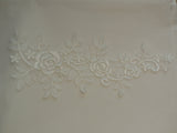 Large piece of ivory bridal wedding lace Applique / floral lace motif . Sold by per piece