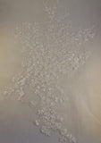 A large bridal wedding ivory bolero lace applique cotton tulle floral lace motif is for sale. Sold by per piece