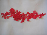 red or light ivory bridal wedding double layered floral lace applique / shoes lace motif is for sale. Sold by per piece