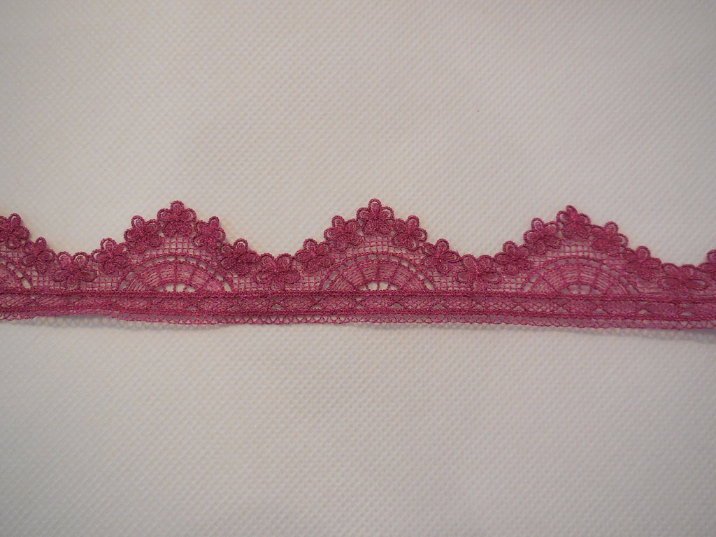 Purple Pink floral lace trim / dress hemming purple pink lace trim is for sale. Sold by Per Yard  90cm