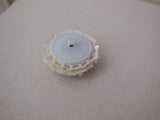A jacket coat plastic ivory sew on floral button sequins beaded button 4.2X4.2cm is for sale. Sold by per button