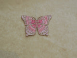 Blues or pinks butterfly lace applique / cotton butterfly lace motif is for sale . Sold by per piece