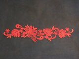 Red or ivory floral lace applique / bridal wedding floral lace motif is for sale. Sold by per piece
