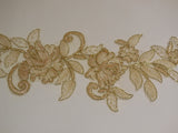 gold cords floral lace applique sew on flower embroidered lace tulle motif patch for dress sewing