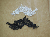 black or off white floral cotton lace applique shoes tulle lace motif By piece