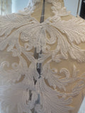 A Large bridal wedding ivory bolero lace ivory cotton threads floral lace applique is for sale. Sold by per piece