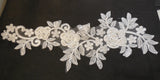 Craftuneed ivory beaded sequins lace applique sew on floral bridal lace motif patch Per Piece