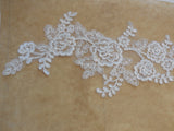 A large piece ivory bridal wedding floral tulle lace applique / ivory lace motif is for sale