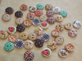 10 buttons x Children clothes 2 holes flat round buttons sew on wood buttons