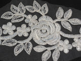 Bridal wedding ivory floral lace applique / lace motif 25.5cm x11.5cm By piece