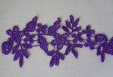 A Purple bridal floral lace Applique/ wedding lace motif for sale.Sold by piece