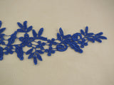 Royal Blue floral lace Applique / decorative lace motif for sale.Sold by piece