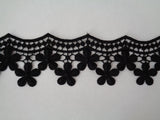 Black or ivory floral cotton lace trim dress sewing lace trim Sold by per Yard 90cm
