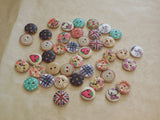 10 buttons x Children clothes 2 holes flat round buttons sew on wood buttons