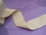 Ivory Plain Cotton Linen Blend Fabric Ribbon/ Blank Sewing Label in 5cm Per M
