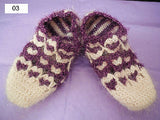 Women handmade knitted pattern socks slippers.5 colours choices.SOLD by pair(s)