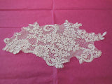 Ivory bridal cord floral lace Applique lace motif for sale. Sold by piece