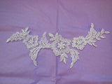 A White bridal floral lace Applique / wedding lace motif for sale.Sold by piece