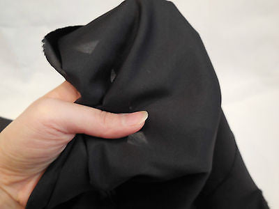 Black Soft Polyester Satin dress lining fabric 150cm wide. Per Meter